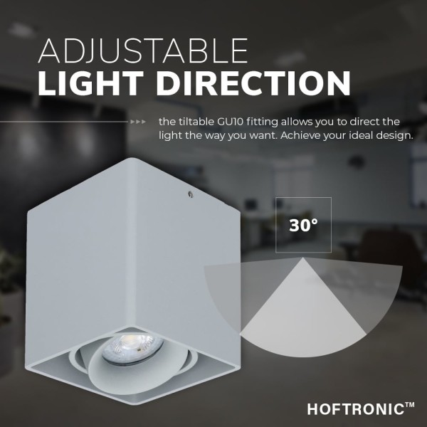 Hoftronic dimbare led opbouw plafondspot esto gu10 1