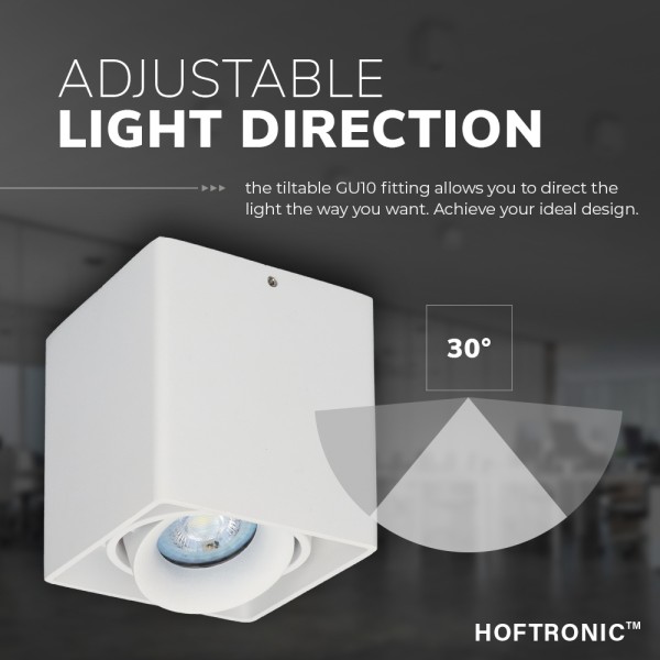 hoftronic dimbare led opbouw plafondspot esto gu10 7