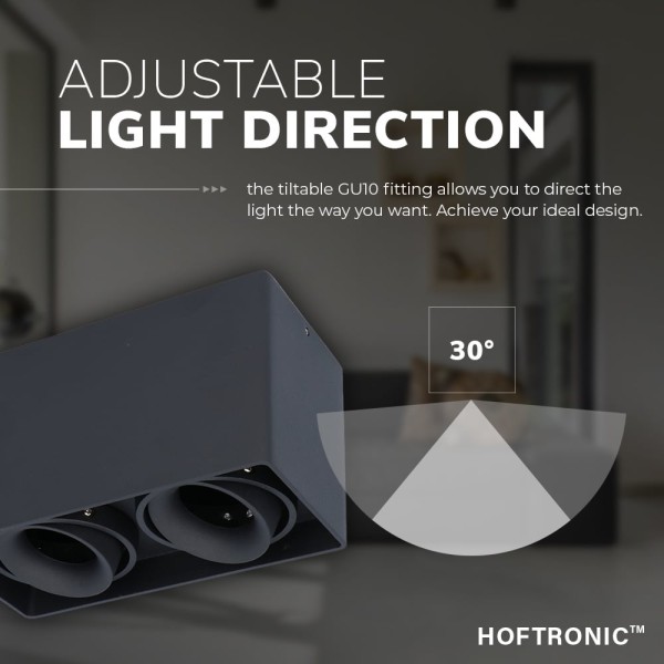 Hoftronic dimbare led opbouw plafondspot esto zwar 15