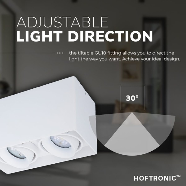 Hoftronic dimbare led opbouwspot plafond esto wit 1