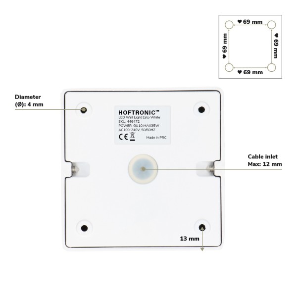 hoftronic dimbare led opbouwspot plafond esto wit 17