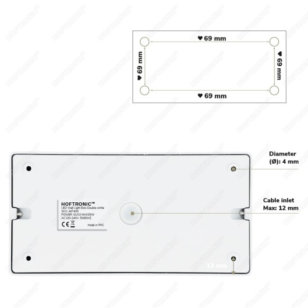 Hoftronic dimbare led opbouwspot plafond esto wit 3