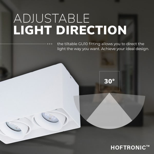 hoftronic dimbare led opbouwspot plafond esto wit 7