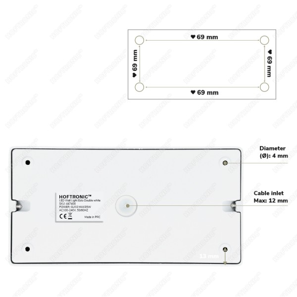 hoftronic dimbare led opbouwspot plafond esto wit 9