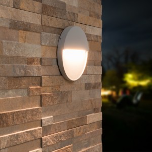 Hofronic Dimbare LED Wandlamp Gary grijs 6 Watt 3000K IP54 spatwaterbestendig 3 jaar garantie