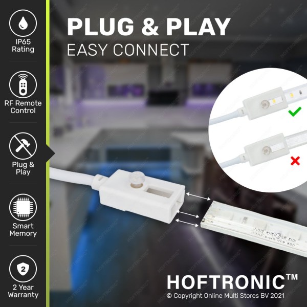 Hoftronic dimmer led strip rgb plug play incl rf a 3