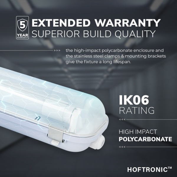 Hoftronic dubbel led tl armatuur 60 cm ip65 t8 600 4