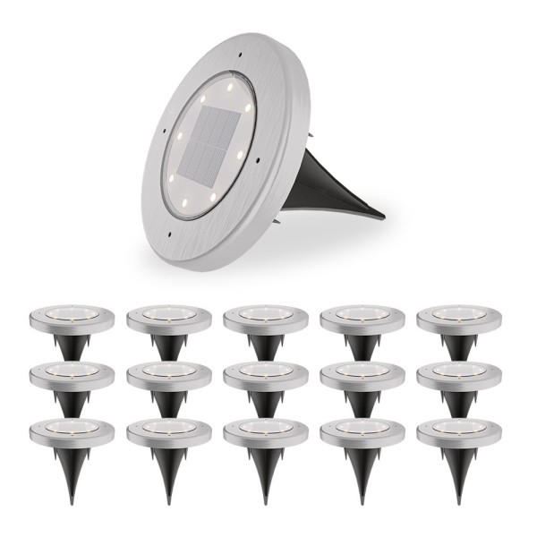 Hoftronic ellis 16x solar grondspots 8 leds 3000k