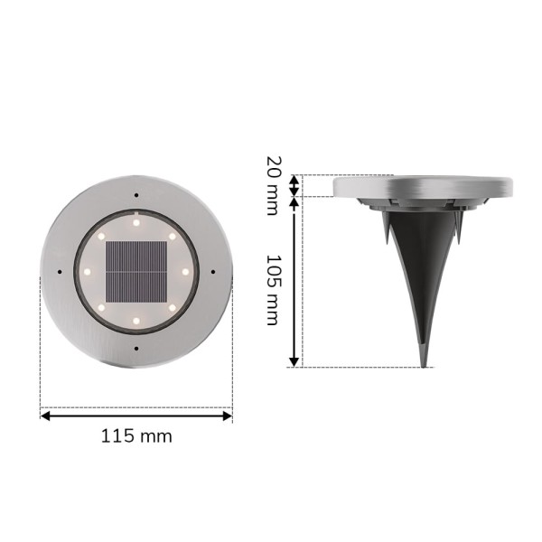 Hoftronic ellis 16x solar grondspots 8 leds 3000k 8