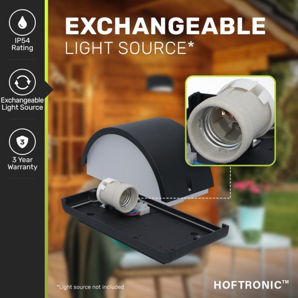 Hoftronic hugo dimbare led wandlamp e27 fitting ex 2