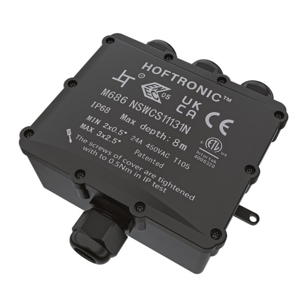 Hoftronic lasdoos ip68 waterdicht voor 4 kabels 4