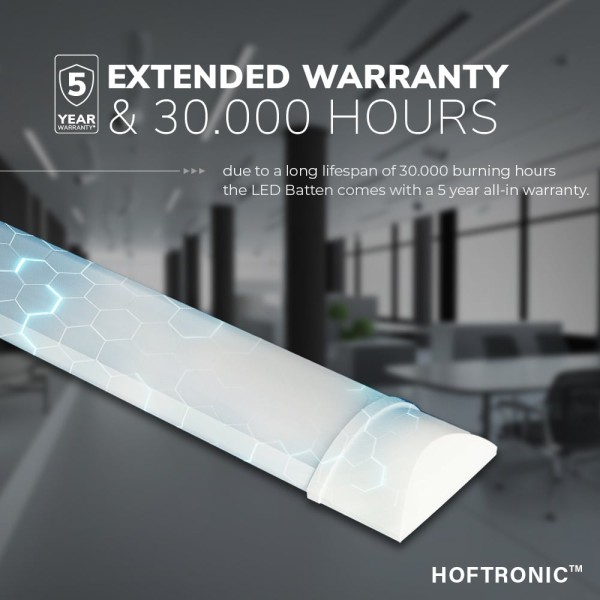 Hoftronic led batten 120 cm 40w 3000k 4800lm 120lm 5