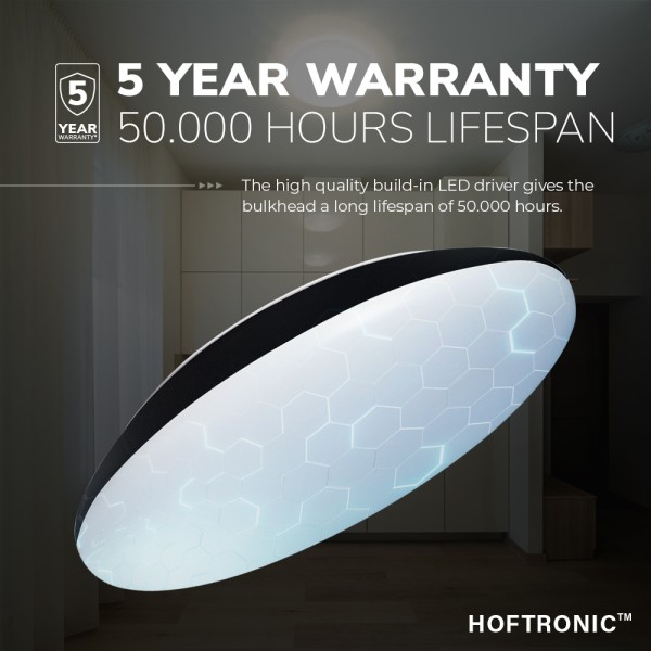 Hoftronic led bulkhead 30 cm plafondlamp wandarmat 14