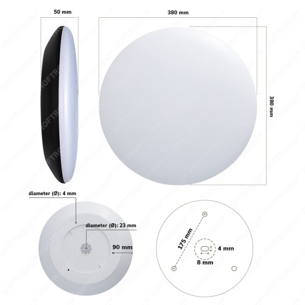 Hoftronic led bulkhead 38 cm plafondlamp 25w 2600 23