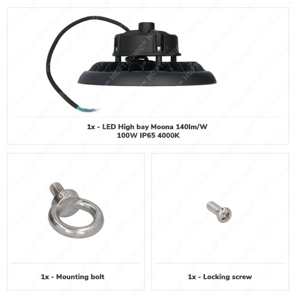 Hoftronic led high bay 100w 4000k ip65 lumileds le 5