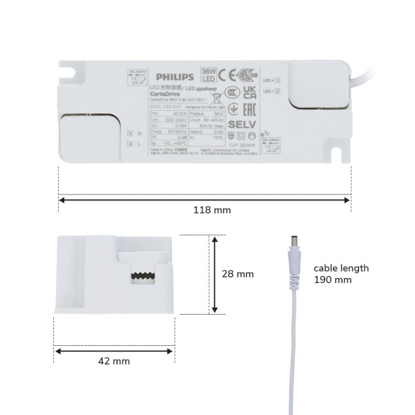 Hoftronic led paneel met philips driver 30x120 cm 74