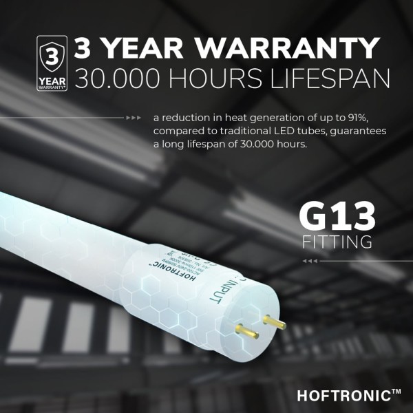 Hoftronic led t8 tl armatuur ip65 120 cm 3000k 18w 16