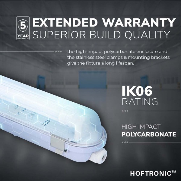 Hoftronic led tl armatuur ip65 120 cm 4000k 12 18w 4