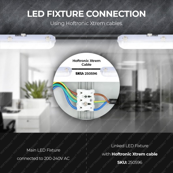 Hoftronic led tl armatuur ip65 120 cm rvs clips ko 1