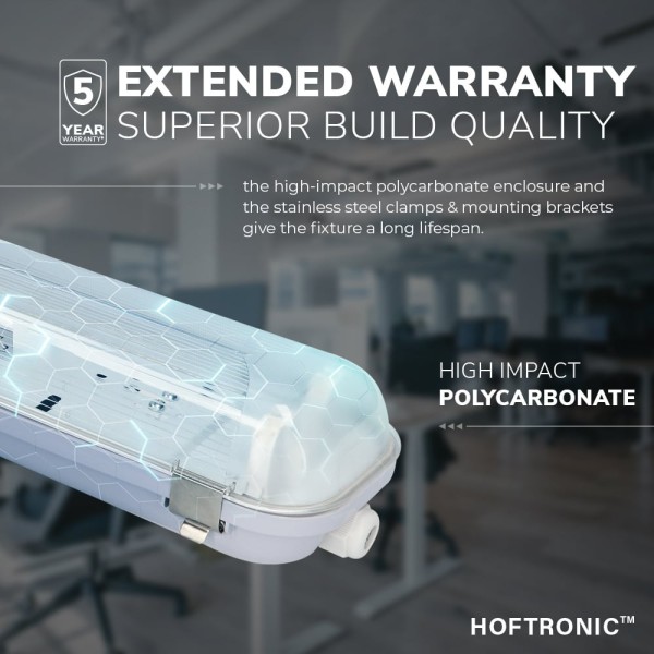 Hoftronic led tl armatuur ip65 120 cm rvs clips ko 10