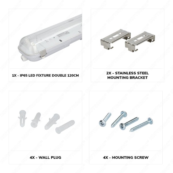 Hoftronic led tl armatuur ip65 120 cm rvs clips ko 11