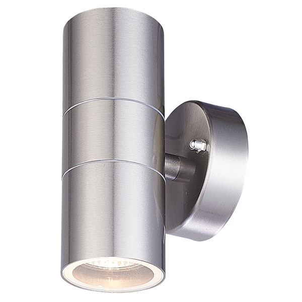 Hoftronic led wandlamp jasmin gu10 rond rvs ip44 6