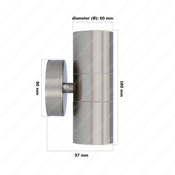 Hoftronic led wandlamp jasmin gu10 rond rvs ip44 8