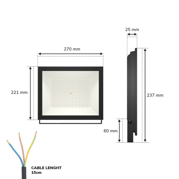 Hoftronic lumos led breedstraler 100w 10070lm 6500 5