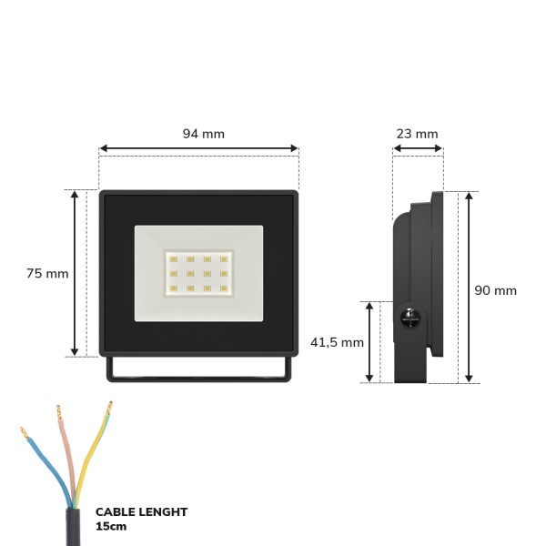 Hoftronic lumos led breedstraler 10w 850lm 4000k i 5