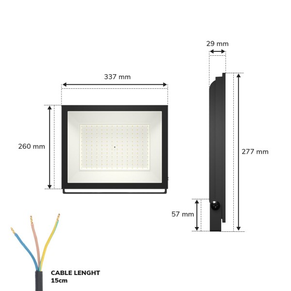 Hoftronic lumos led breedstraler 150w 15200lm 6500 5