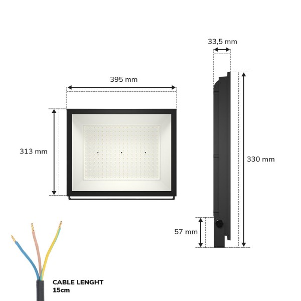 Hoftronic lumos led breedstraler 200w 20300lm 4000 5