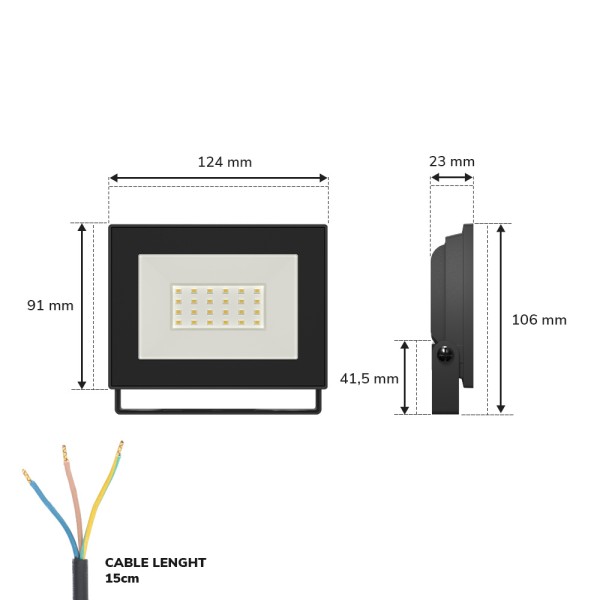 Hoftronic lumos led breedstraler 20w 1770lm 4000k 5