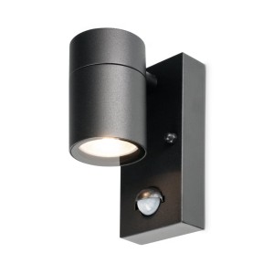 HOFTRONIC Mason wandlamp – 4000K neutraal wit – Bewegingsmelder en schemerschakelaar – IP44 spatwaterdicht – Spotlight voor binnen en buiten – Zwart