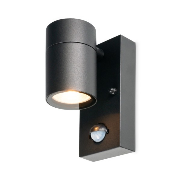 Hoftronic mason wandlamp zwart bewegingsmelder en