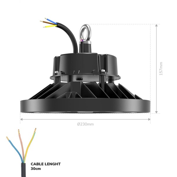 Hoftronic oberon led high bay 100 watt 19000 lumen 12