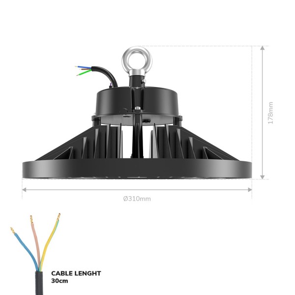 Hoftronic oberon led high bay 200 watt 38000 lumen 12