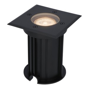 HOFTRONIC Ramsay dimbare LED grondspot – Vierkant – Zwart – 2700K warm wit – 5 Watt – IP67 straal waterdicht – 3 jaar garantie