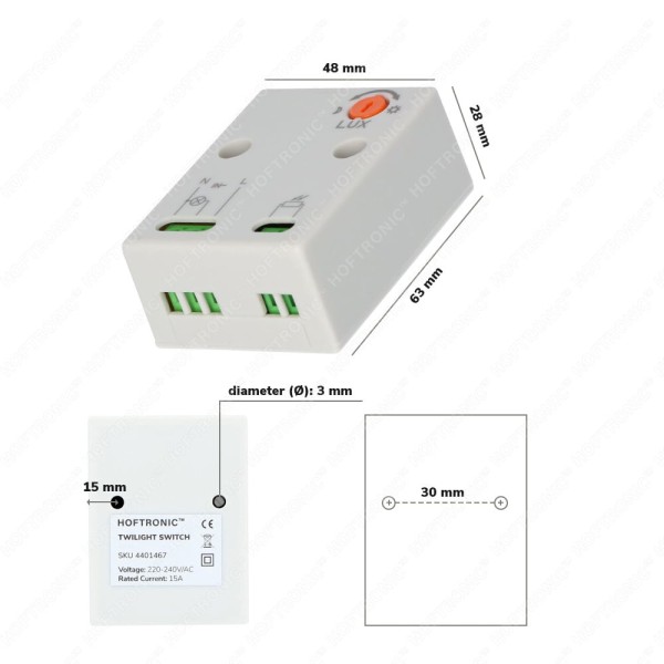 Hoftronic schemerschakelaar ip65 waterdichte dagli 5