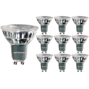 HOFTRONIC Set van 10 GU10 LED spots 5 Watt Dimbaar 2700K warm wit (vervangt 50W)