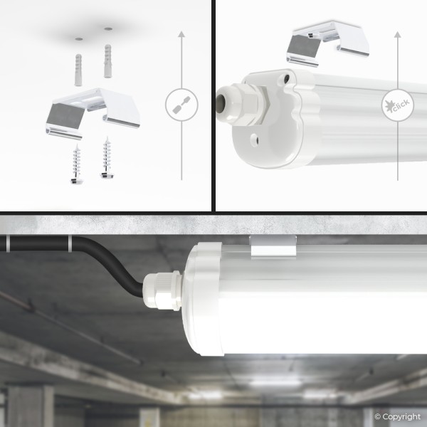 Hoftronic set van 12 led tl armaturen 120cm ip65 w 14