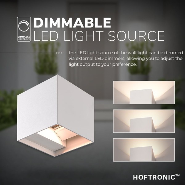 Hoftronic set van 3 dimbare led wandlamp kansas wi 4