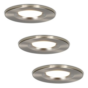 Hoftronic Set van 3 stuks Dimbare LED inbouwspot RVS Venezia 6 Watt 2700K IP65