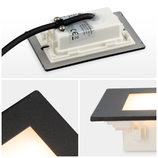 Hoftronic set van 4 dillon led inbouw wandlampen z 6