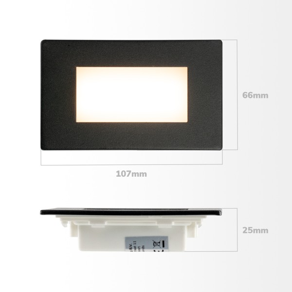 Hoftronic set van 4 dillon led inbouw wandlampen z 7