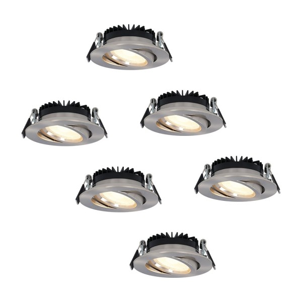 Hoftronic set van 6 dimbare led inbouwspots rome r