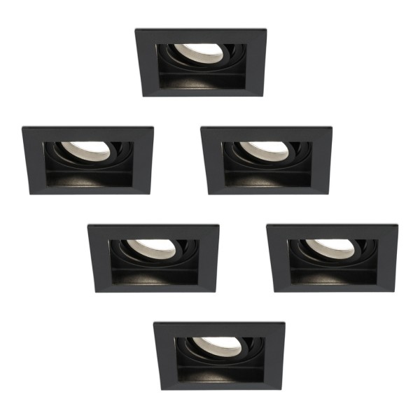 Hoftronic set van 6 fresno led inbouwspots vierkan 12