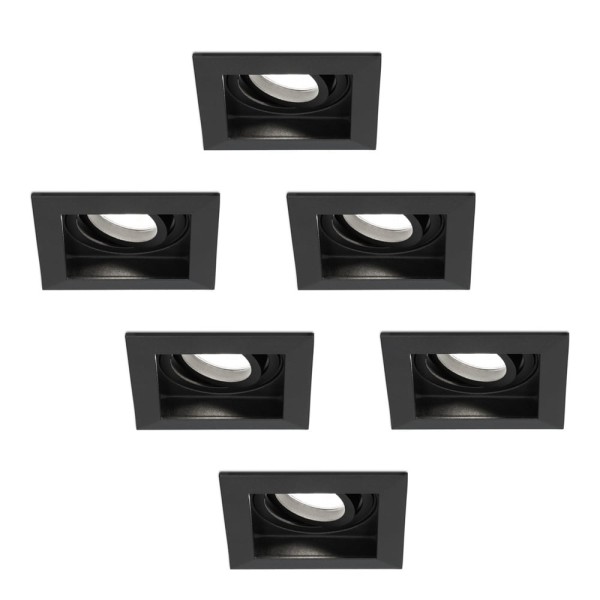 Hoftronic set van 6 fresno led inbouwspots vierkan 6