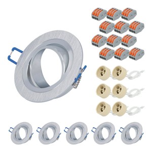 HOFTRONIC Set van 6 Kobi GU10 Inbouwspot armaturen IP20 Kantelbaar aluminium