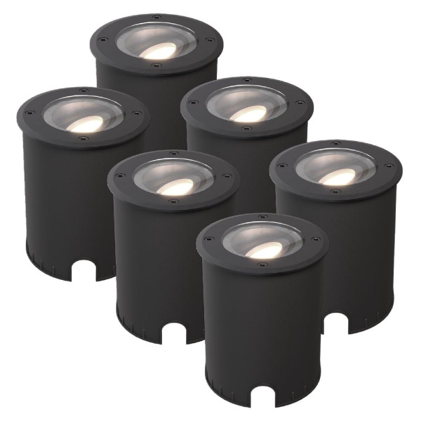 Hoftronic set van 6 lilly dimbare led grondspot ka 18