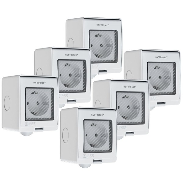 Hoftronic set van 6 slimme buitenstopcontacten ip5